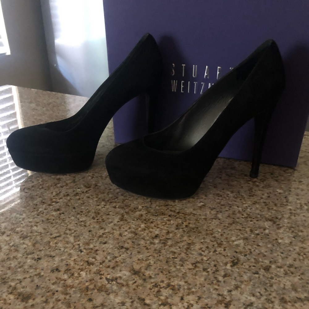 Stuart Weitzman Black Suede Pumps